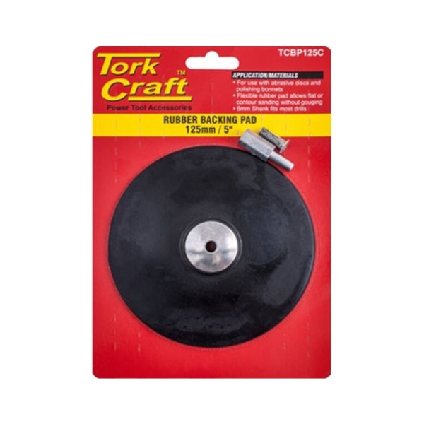 BACKING PAD 125MM RUBBER TORK CRAFT