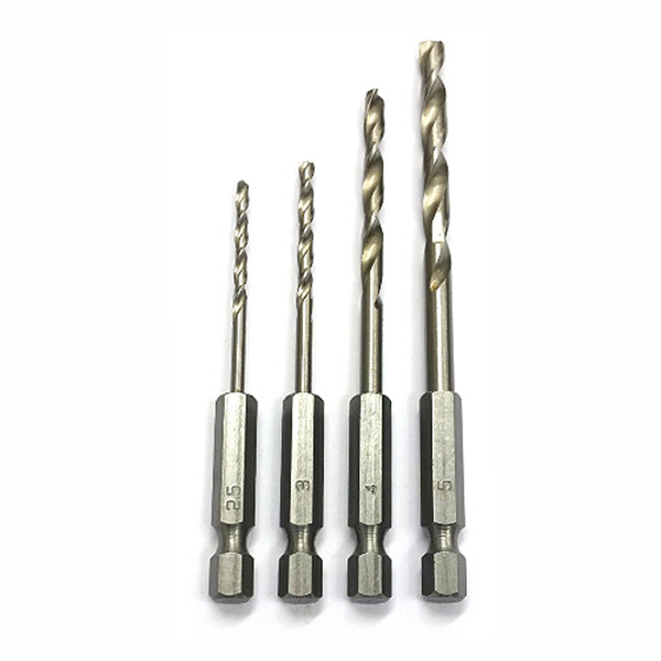 DRILL SET 1/4'' HEX SHANK 4PC T/CRAFT
