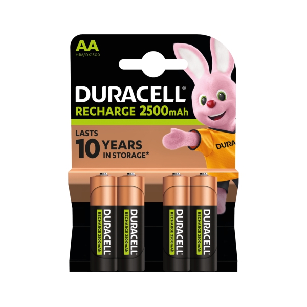 BATTERY RE-CH AA 4P DURACELL