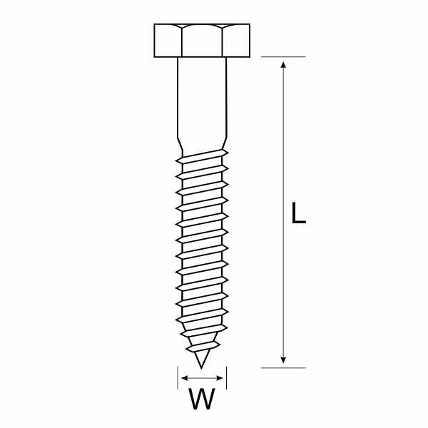 COACH SCREW S/ST A2 8 X 100