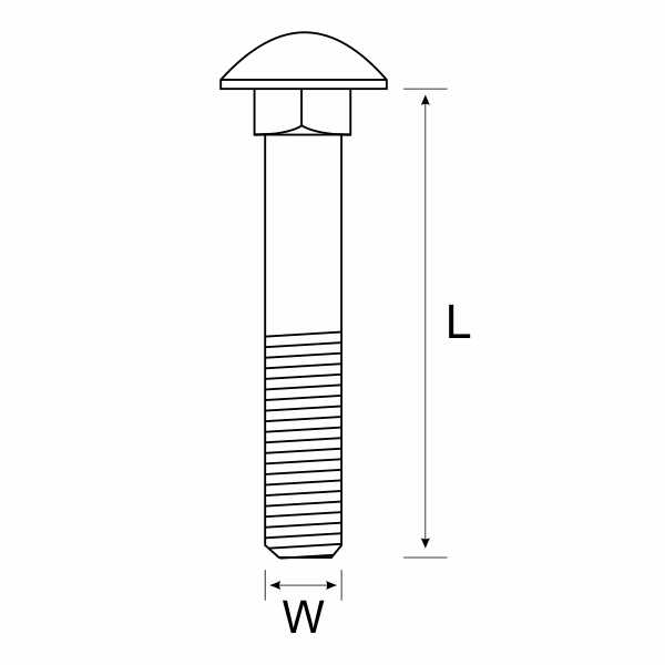 CUP SQ BOLT ONLY A2 S/ST 6X40