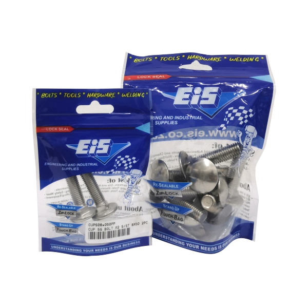 CUP SQ BOLT A2 S/S 6X40 2pc PP