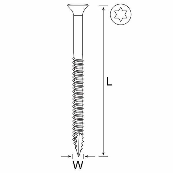 DECK SCREW TX S/ST TYPE17 10X50