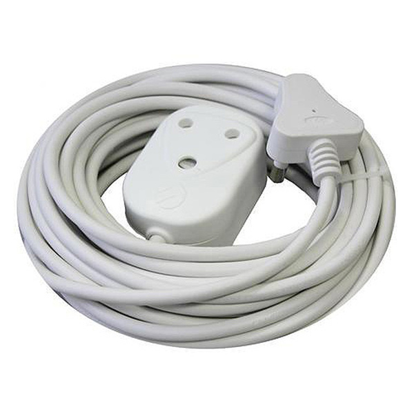 EXT CABLE CW PLUG 10A 15MT WHITE
