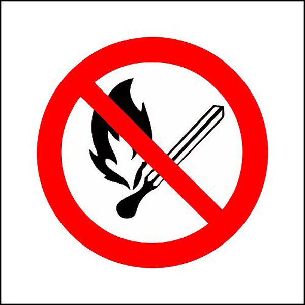 SIGN 290X290 NO OPEN FLAME