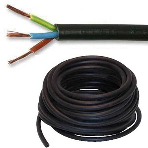 FLEX CABLE 3C 1.5MM BLACK 5MT