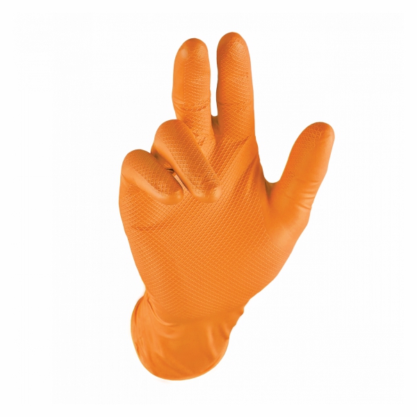 GLOVE GRIPPAZ 50PCE ORANGE MEDIUM