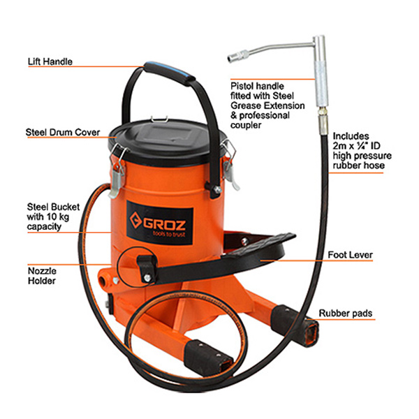 GROZ FOOT GREASE PUMP 10KG