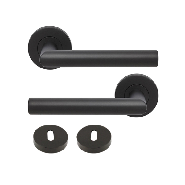 DOOR HAND ON ROSE KEYWAY BLK BBL
