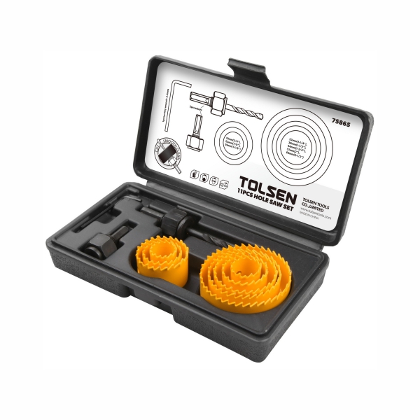 HOLESAW KIT C/ST 11PC 19-64 TOLSEN