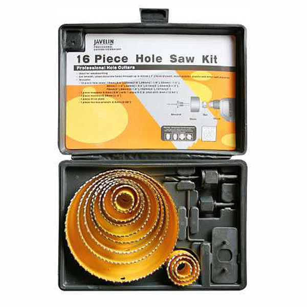 HOLESAW KIT WOOD 16PC 19-127 JAVELIN