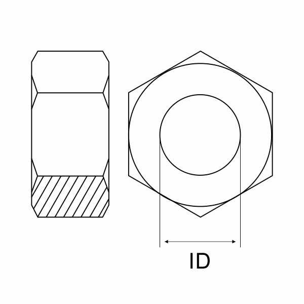 BRASS HEX NUT DIN M20 X 2.5