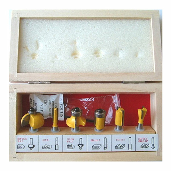 ROUTER BIT SET 6PC 1/4"SHAFT TORK CRAFT