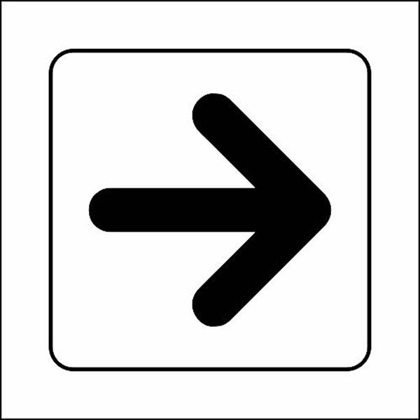 SIGN 150X150 PLA DIR ARROW L/R BLACK