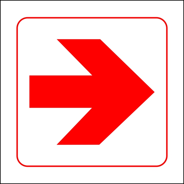 SIGN 150X150 PLA FIRE EXIT ARROW RED