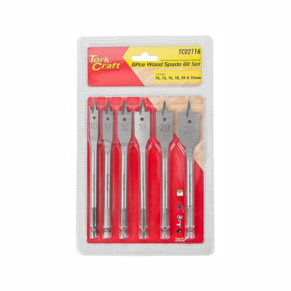 SPADE BIT SET 6PCE  TC