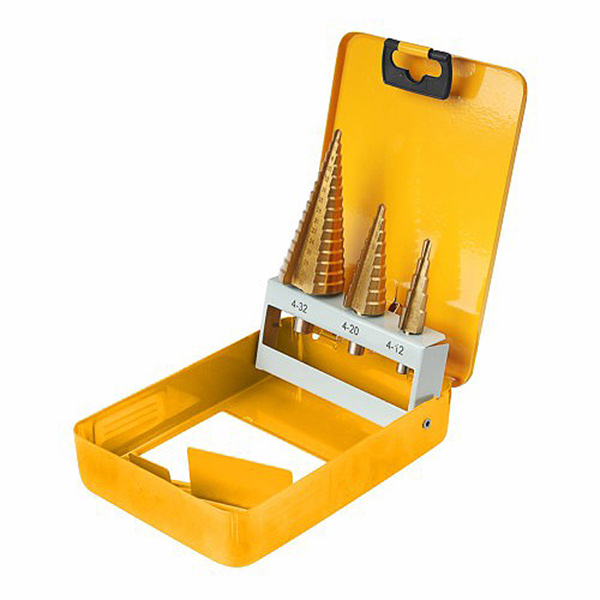 STEP DRILL SET 3PC TOLSEN