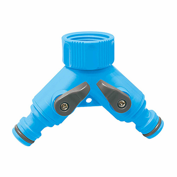TAP CONN DUAL OUTLET 2WAY AQUA