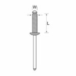 DOME ALUM RIVET WHT 4.8 X 15