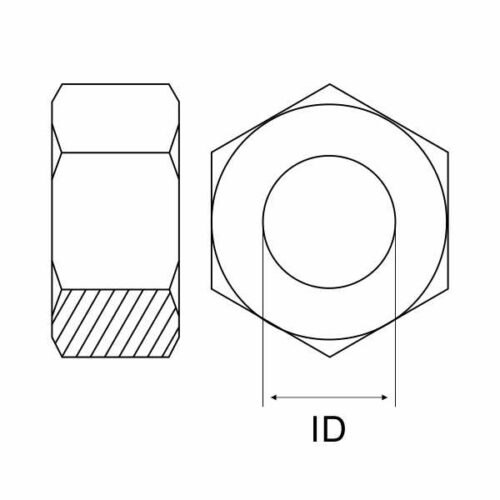 NUT MILD STEEL BLACK BSW 2"