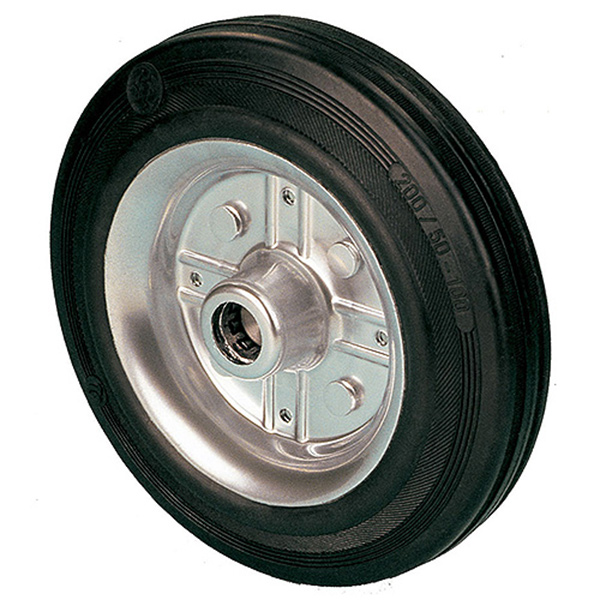 RUBBER WHEEL METAL CENTRE 200MM