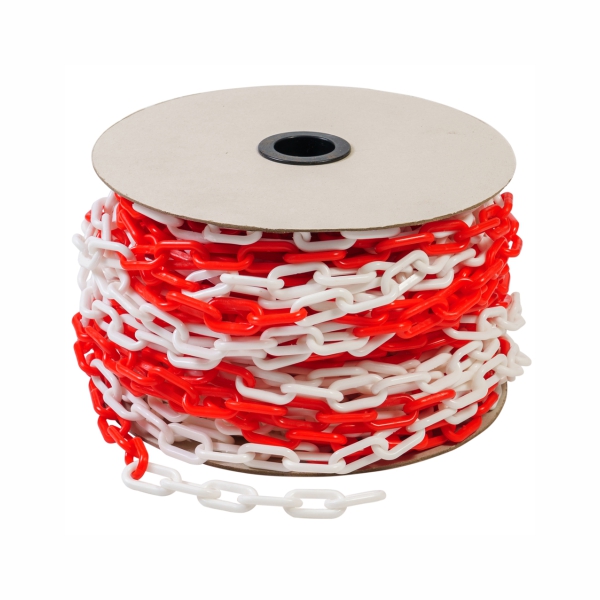 PLASTIC CHAIN 8MM RED & WHITE P/MT