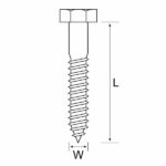 COACH SCREW GALV 12 X 75