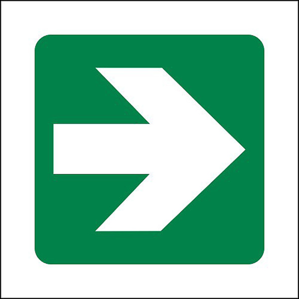 SIGN 290X290 GRN INFO ARROW