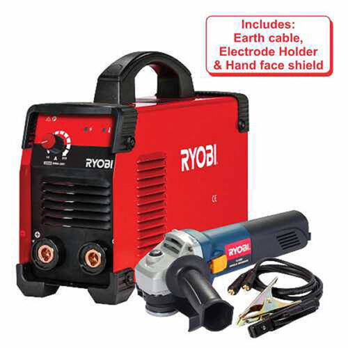 INV MMA200 C/W 115 GRINDER RYOBI