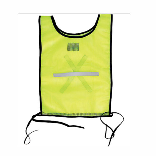 HI VIS MESH BIB - W/REFLEC TAPE LIME