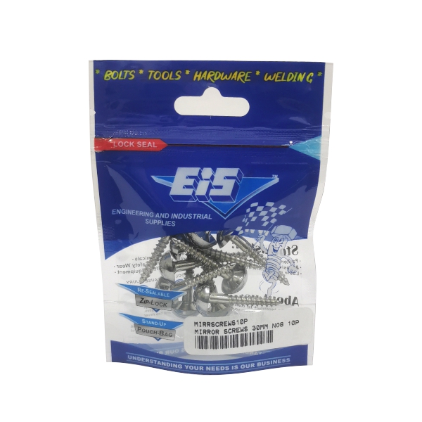 MIRROR SCREWS 30MM NO8 10P
