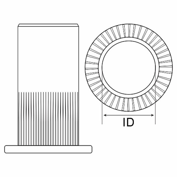 M5 RIVET NUTS L/F RIBBED