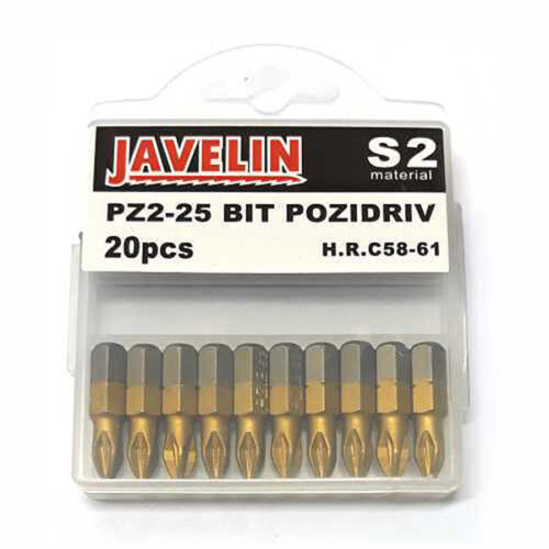 S/DRIVER BIT PZ2X25MM 20PC ECONO