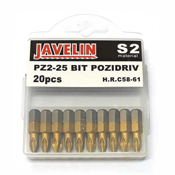 S/DRIVER BIT PZ2X25MM 20PC ECONO