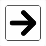 SIGN 150X150 PLA DIR ARROW L/R BLACK
