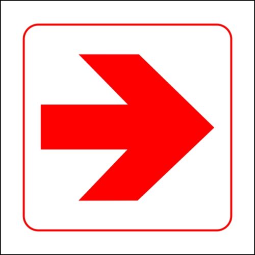 SIGN 150X150 PLA FIRE EXIT ARROW RED