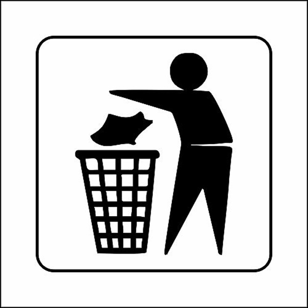 SIGN 150X150 PLASTIC GS3 TRASH