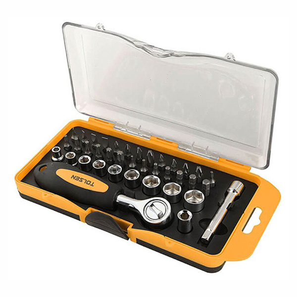 SOCKET & BIT SET 38P 1/4 TOLSEN