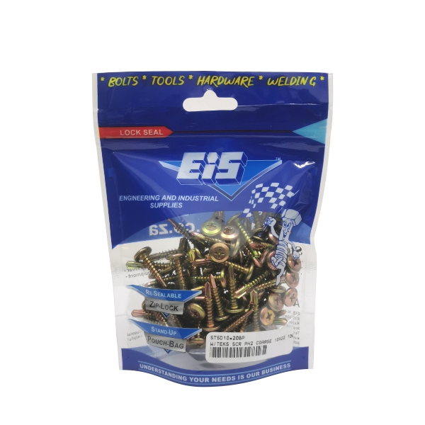 WAFER TEKS SCREW PH2 COARSE 10X45 25PC