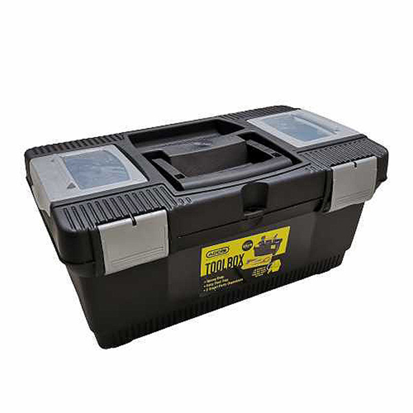 TOOLBOX PLASTIC BLACK 40CM ADDIS