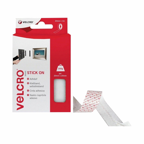 VELCRO 20MM X 1M WHITE