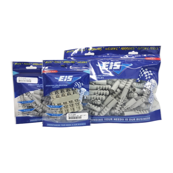 WALL PLUG PLASTIC NO5 25PC (WHT/GREY)