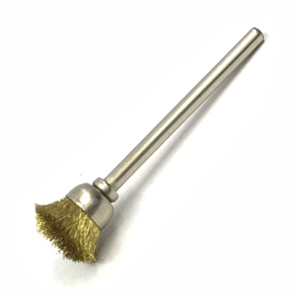 WIRE BRUSH BRASS CUP 15MM MINI