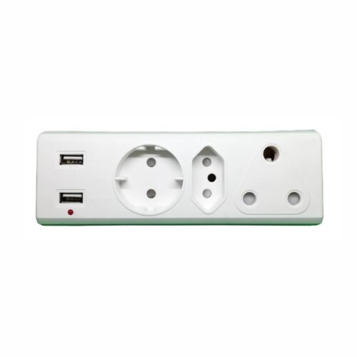 M/PLUG 1X16A 1XSLOT 1XSCH 2XUSB NO CORD