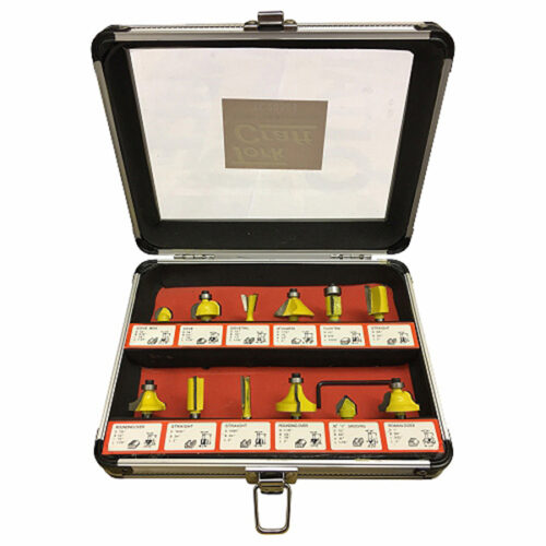 ROUTER BIT SET 12PC 1/4"SHAFT TOLSEN